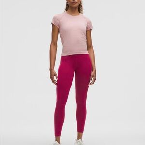 NWOT Lululemon Wunder Train Mesh Panel High-Rise Tight 25" Size 6 Magenta Smoke